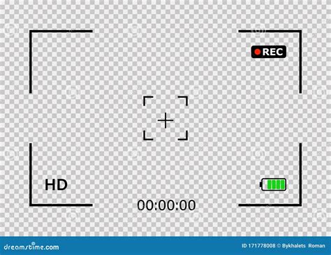 Camera Frame Isolated Vector Template. Viewfinder Screen of Video Recorder Stock Illustration ...