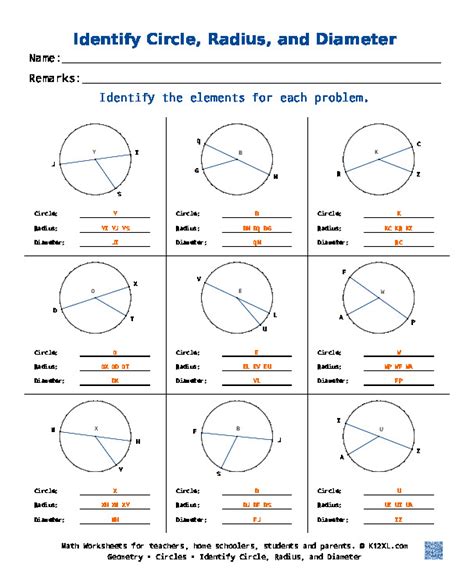 Free Circles worksheets for homeschoolers, students, parents and teachers