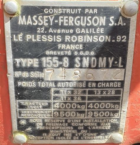 Massey Ferguson MF155 serial numbers | The Farming Forum