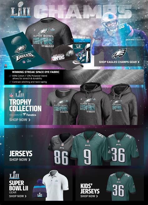 Philadelphia Eagles Super Bowl LII Champs Gear, SB 52 Hats, Tees ...