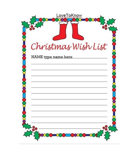 Christmas Wish List Templates | 14+ Free Printable Word, Excel & PDF | Christmas list template ...