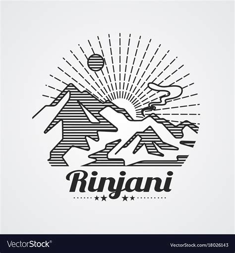 Rinjani mountain Royalty Free Vector Image - VectorStock