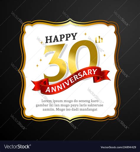 Happy 30th anniversary greeting card design Vector Image