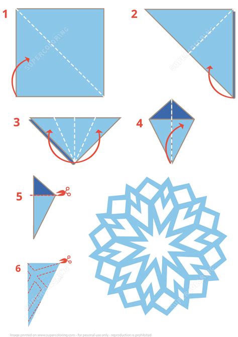 Origami snowflake instructions free printable papercraft templates – Artofit