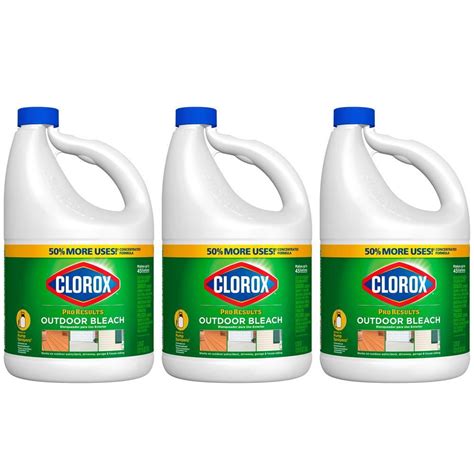 Clorox Pro Results 121 Oz. Concentrated Liquid Outdoor Bleach Cleaner for Patio and House, Heavy ...