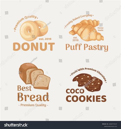 Set Bakery Bread Logo Shop Template Stock Vector (Royalty Free ...