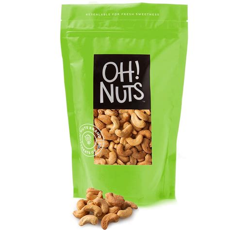 Buy Oh! Nuts Dry Roasted Unsalted Cashews | All-Natural, No Additives ...