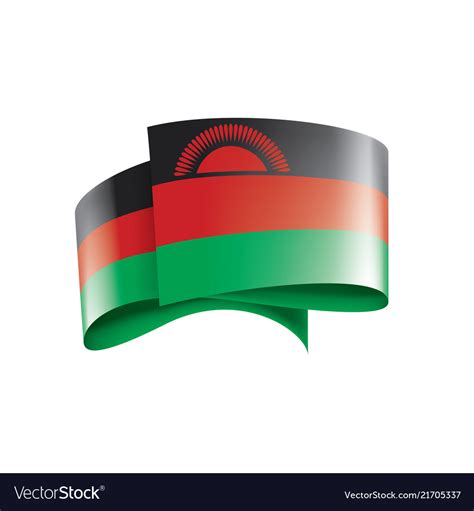 Malawi flag on a white Royalty Free Vector Image