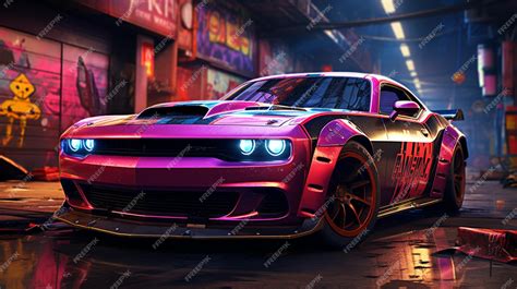 Premium AI Image | Supersport car at cyberpunk city with neon lights