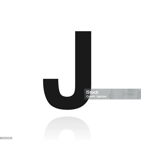 Letter J Icon With Reflection On White Background Stock Illustration ...