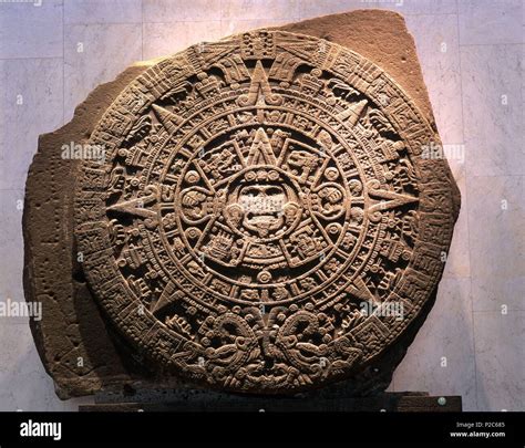 Mexiko Mexiko D.F. . Museo Nacional de Antropologia. Piedra del Sol. Calendario azteca. Cultura ...