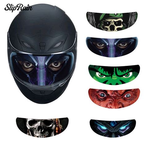 🎐MID NEW Skull Removable Motorcycle Bike Helmet Visor Decals Lens Sticker Decor | Shopee Singapore