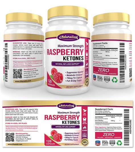 Raspberry Ketones Supplement Label Template Design