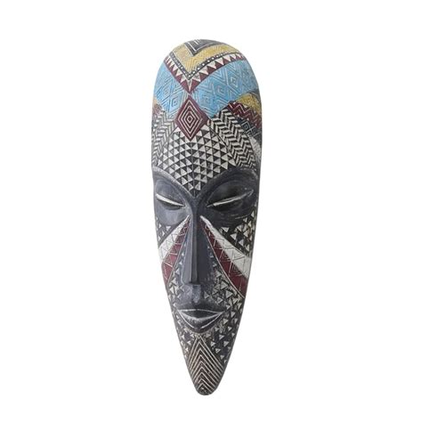 Tribal Mask from Africa with Elephant Embellishment. Decorative Wooden ...