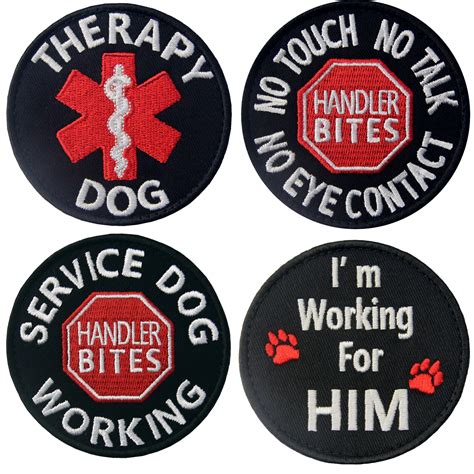 Embroidered Round Service Dog Patches Sew on Hook & Loop Patch - Etsy