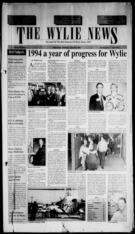 The Wylie News (Wylie, Tex.), Vol. 48, No. 31, Ed. 1 Wednesday, January ...