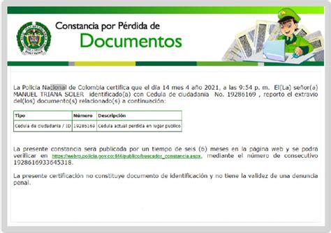 Constancia Perdida Documento Identidad | PDF