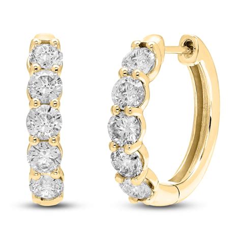 Diamond Hoop Earrings 1 ct tw 14K Yellow Gold | Jared