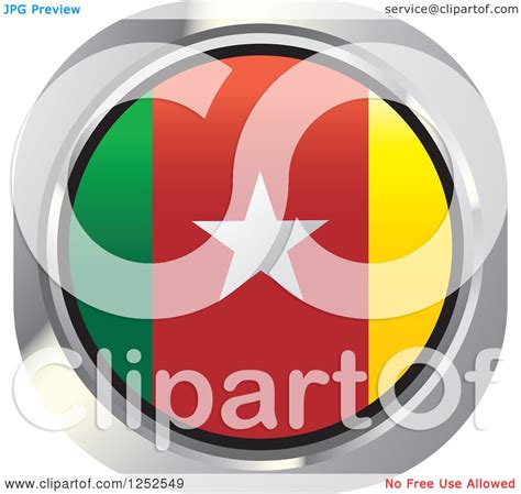 Clipart of a Round Cameroonian Flag Icon - Royalty Free Vector Illustration by Lal Perera #1252549