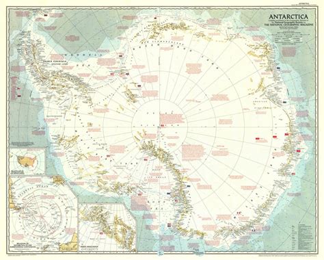 National Geographic Antarctica Map 1957 | Maps.com.com