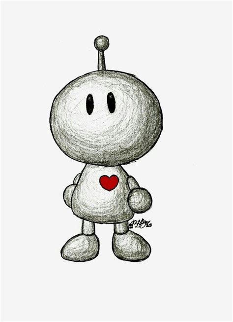 Pin by Glenda on Dibujo y pintura | Cute heart drawings, Robots drawing ...