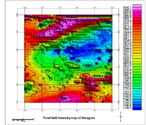 Total Magnetic Field Intensity Contour Map of the Study area | Download Scientific Diagram