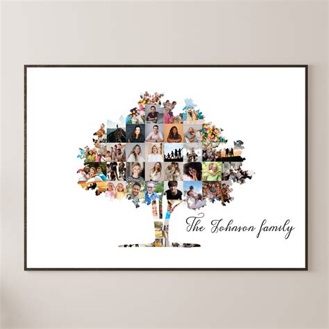 Family Tree Collage Family Tree Photo Collage Template Family Photo Collage Family Tree Gift ...