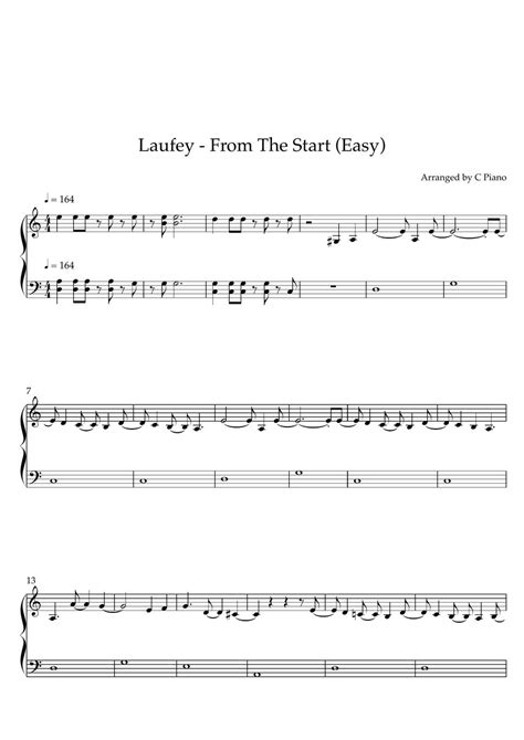 Laufey - From The Start (Easy Version) Sheets by C Piano