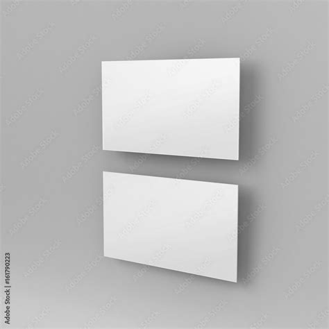 Blank white 3d visiting card template 3d render illustration for mock up and design presentation ...