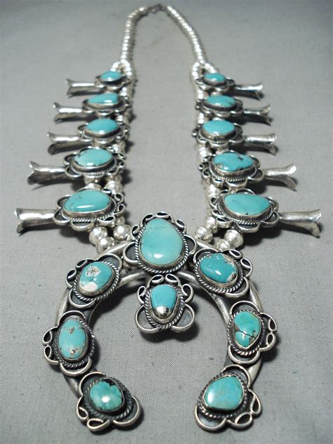 Heavy Vintage Native American Navajo Turquoise Sterling Silver Squash – Nativo Arts