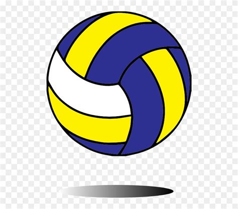 Volleyball Yellow Clipart Hd PNG, Blue Yellow White Volleyball - Clip Art Library