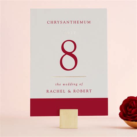 Double Peony Foil-Pressed Wedding Table Numbers by Janean Hinger | Minted