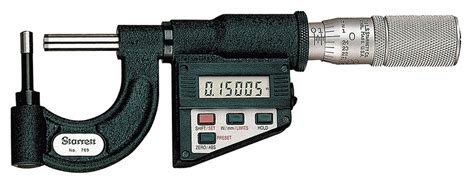 STARRETT, Digital, 0 in to 1 in/0 mm to 25 mm Range, Digital Tube ...