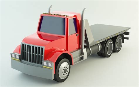 Low Poly Tow Truck 3D model | CGTrader