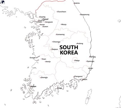 Blank Map of South Korea - Blank World Map