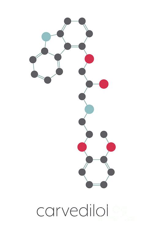 Carvedilol Congestive Heart Failure Drug Molecule Photograph by Molekuul/science Photo Library ...