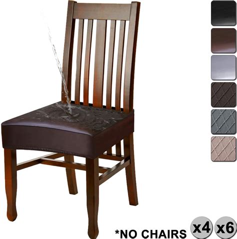 YISUN PU Leather Dining Chair Seat Covers, Waterproof No Backrest ...