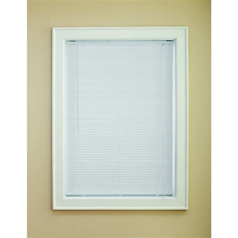 Shop Custom Size Now by Levolor 1-in White Vinyl Room Darkening Mini-blinds (Common: 27-in ...