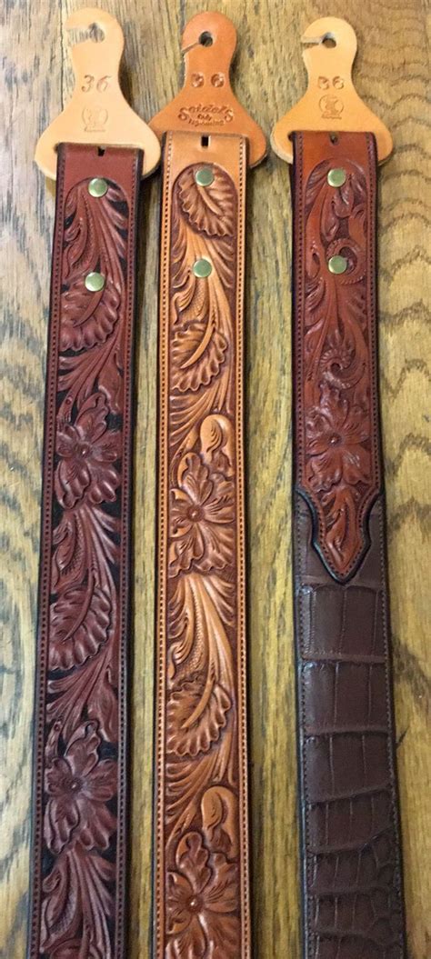 Pin by Cindy Gregory on Straps | Handmade leather belt, Leather tooling ...