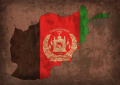 Afghanistan Country Flag Map Mixed Media by Design Turnpike - Fine Art ...