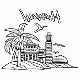 Hawaii Coloring Page · Creative Fabrica sketch template
