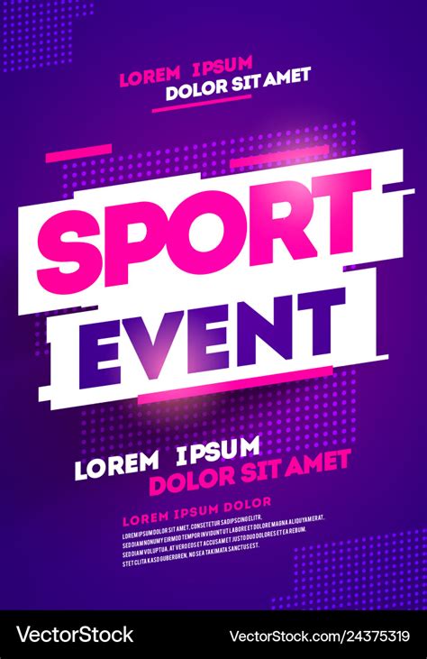 Layout poster template design for sport event Vector Image