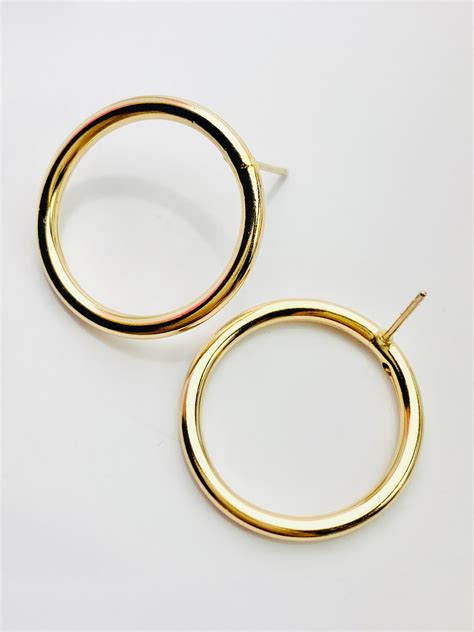 Gold filled circle earrings