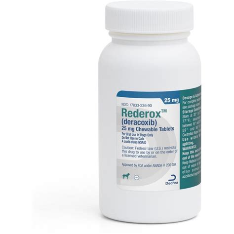 REDEROX (Deracoxib) Chewable Tablets for Dogs, 25 mg, 30 tablets ...