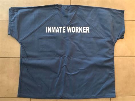 Authentic Bob Barker Jail Prison Inmate Worker Shirt Scrub Halloween ...