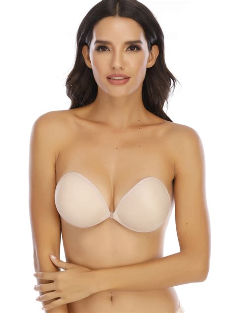 SAYFUT - SAYFUT Adhesive Bra Push up Strapless Backless Nude Invisible Bra for Women Reusable ...