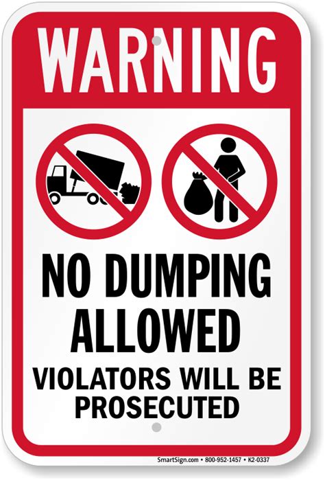 No Dumping Signs And Labels | Free shipping for $19.95+ orders