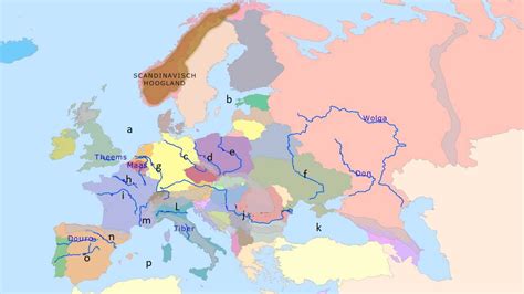 Aardrijkskunde Topografie Europa Rivieren Deel 2 Diagram | Quizlet