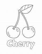 Cherry Coloring Page  Little Bee Family sketch template