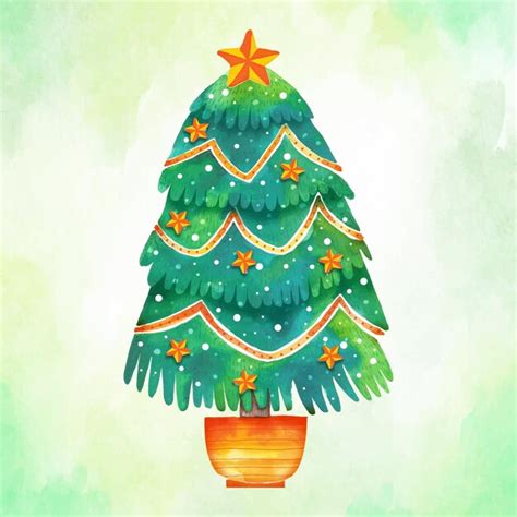 Free Vector | Watercolor christmas tree